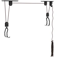 SPORTNOW Élévateur de vélo support vélo plafond fixation murale avec poulie capacité de chargement 20 kg acier noir(m-11)