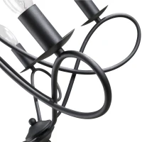 HOMCOM Lampadario a Soffitto Stile Rustico, Acciaio Intrecciato Nero con 5 Candelieri Regolabili e Pieghevoli Ф58 x 45cm(m-7)