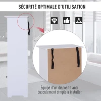 HOMCOM Meuble bas de salle de bain moderne 40L x 23l x 80H cm blanc(m-7)
