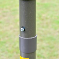 Outsunny Parasol de jardin Parasol droit Parasol inclinable rond avec 24 baleines manivelle aluminium fibre de verre polyester diamètre 2,60 m coloris crème(m-8)