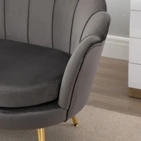 HOMCOM Divanetto 2 Posti in Tessuto Effetto Velluto con Braccioli, Divano Moderno con Seduta Imbottita per Camera da Letto e Soggiorno, 133x63x75cm, Grigio(m-9)