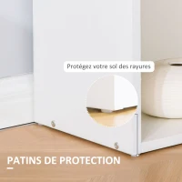 HOMCOM Bureau informatique, bureau avec rangement, 6 compartiments ouverts, table d'ordinateur pour chambre, studio, 120 x 55 x 120 cm, blanc(m-6)