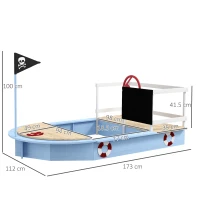 Outsunny Wooden Kids Sandbox, Pirate Ship Design - Blue(m-3)