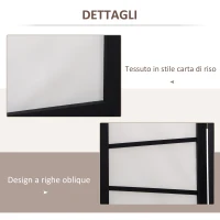 HOMCOM Paravento Separè a 3 Pannelli Pieghevole in Legno, 120x170cm, Nero e Bianco(m-4)