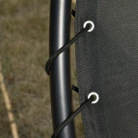 Outsunny Patio Rocking Chaise Lounge Rocking Bed with Canopy Cushion Headrest Pillow(m-9)