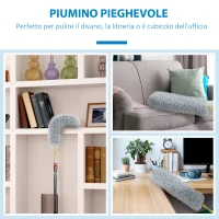 HOMCOM Kit di Pulizia per Casa e Ufficio con Asta, Spolverino per Ragnatele, Spolverino in Microfibra e Spolverino per Ventilatore(m-7)