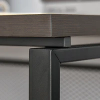 HOMCOM Computer Desk, Industrial Work Desk for Home Office, Study, Bedroom, Workstation with Metal Frame, 135 x 60 x 75cm, Walnut and Black(m-9)