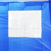 Outsunny 3 x 4 m Garden Gazebo Shelter Marquee Party Tent with 2 Sidewalls for Patio Yard Outdoor, Blue(m-8)