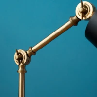 HOMCOM Lampe de table lampe de chevet style industriel angle réglable à 180° en métal pour salon chambre salle à manger bureau noir et or(m-9)