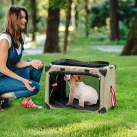 PawHut Foldable Pet Carrier, with Cushion, for Small Dogs and Cats(m-10)