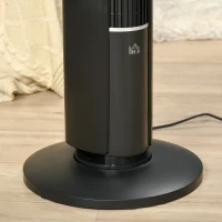 HOMCOM Ventilatore a Torre con 3 Velocità e 4 Modalità, Timer di 12h, Pannello LED e Telecomando, Nero(m-9)