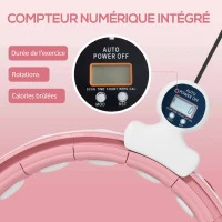 SPORTNOW Hula Hoop Cerceau avec Picots de Massage ajustable de 76 à 113 cm de tour de taille 16 segments amovibles, fitness(m-6)