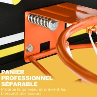 SPORTNOW Panier de basket mural panier de basket extérieur panneau incassable filet anti-déchirure 110 x 90 x 70 cm noir(m-5)