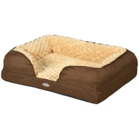 PawHut Calming Dog Bed Pet Mattress w/ Removable Cover, Anti-Slip Bottom, for Small Dogs, 70L x 50W x 18Hcm - Brown(m-11)