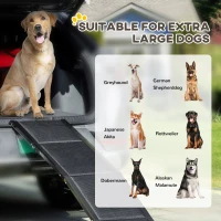 PawHut Folding Dog Ramp for Car, Portable Pet Ramp, with Non-Slip Surface, Aluminium Alloy Frame, for XL Dogs(m-4)