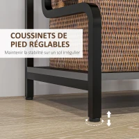 HOMCOM Étagère de rangement à 3 niveaux étagère en métal design industriel structure en acier 55 x 40 x 77 cm Noir(m-6)