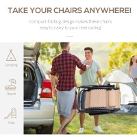 Outsunny 2 Piece Foldable Reclining Garden Chair with Headrest, Zero Gravity Deck Sun Lounger Seat Chair with Footrest, Armrest, Cup Holder & Canopy Shade, Beige(m-6)