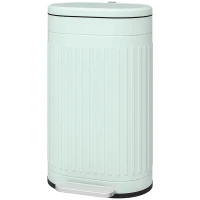 HOMCOM 30L Metal Kitchen Bin, with Soft-Close Lid - Light Green(m-11)