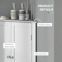 kleankin Triangle Bathroom Cabinet, Corner Bathroom Storage Unit with Adjustable Shelf and Recessed Door, Free Standing, White(m-7)
