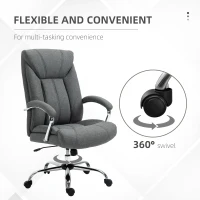 Vinsetto  Office Chair, Fabric Desk Chair, Padded Executive Chair with Adjustable Height, Swivel Wheels, Metal Star Base, Grey(m-6)