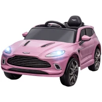 AIYAPLAY Aston Martin DBX Licensed Battery Powered Kids Electric Car, 12V Kids Ride on Car w/ Lights, Music Horn, Pink(m-11)
