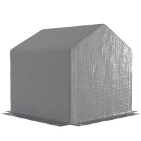 Outsunny Abri de jardin 2 x 2 x 2 m abri vélo extérieur avec cadre en acier galvanisé, imperméable et résistant aux UV - gris(m-1)