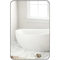HOMCOM 90 x 60cm Curved Bathroom Mirror - Black(m-10)