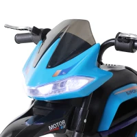 HOMCOM Kids Electric Motorbike 6V Ride On Battery Powered Motorcycle w/ Lights Music Forward Brake for 3-8 Years Old Blue(m-9)