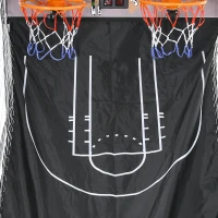 SPORTNOW Foldable Double-Hoop Basketball Arcade Game, with Eight Modes, Four Basketballs, Electronic Scoreboard, Sound Effects(m-9)
