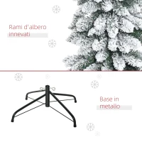 HOMCOM Albero di Natale Innevato a 3 Sezioni con 490 Rami in Metallo e Plastica, 54x54x210 cm, Verde(m-7)