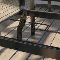 Outsunny Set da Giardino con 4 Sedie Impilabili e Tavolo Quadrato Effetto Marmo, Grigio(m-9)