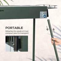 Outsunny Barbecue au charbon de bois avec 2 grilles portable BBQ Grill sur Pieds amovibles2 paniers latéraux, 94L x 39l x 70H cm(m-7)
