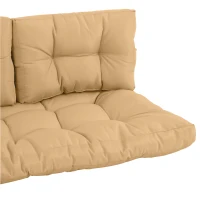 Outsunny Cuscineria per Pallet Set 3 Cuscini per Seduta e Schienale di Divani Panca con Bancali, Poliestere Beige(m-7)