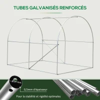 Outsunny Serre de Jardin Tunnel 6 m² 3L x 2l x 1,9H m métal galvanisé renforcé diamètre 2,4 cm + PE Haute densité fenêtres Porte Vert(m-7)