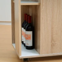 HOMCOM Kitchen Storage Trolley Cart Cupboard Rolling Island Shelves Cabinet With Door and Drawer Locking Wheels(m-8)