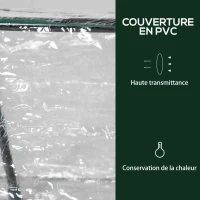 Outsunny Serre de jardin mini serre 2 fenêtres enroulables couverture en PVC 120 x 60 x 60 cm transparent(m-4)