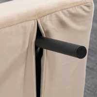 HOMCOM Single Sofabed Chair 4-in-1 Velvet-Feel with Pillow, Beige(m-8)