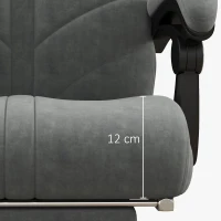 Vinsetto Fauteuil chaise de bureau massant chauffant inclinable avec repose-pieds intégré 5 roulettes gris(m-9)
