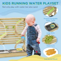 Outsunny Outdoor Kids Running Water and Sand Playset, with 18 Accessories(m-4)
