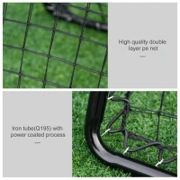 HOMCOM Angle Adjustable Double Sided Rebounder Net Training Aid Target Soccer Goal Kickback For Football, Baseball, Basketball - 75L x 75W cm(m-7)