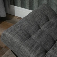 HOMCOM Divano Letto 2 Posti con 3 Posizioni Regolabili Nero e Grigio in Lino e Rovere Elegante(m-8)