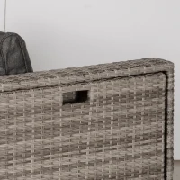 Outsunny Salotto da Esterno in Rattan PE da 8 Pezzi, Set Mobili da Giardino Salvaspazio con Poltrone, Tavolini e Sgabelli, Grigio(m-9)