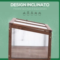 Outsunny Mini Serra da Giardino Rialzata in Legno e Policarbonato con Tetto Apribile, 90x50x93cm(m-6)