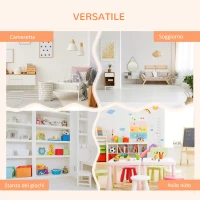 HOMCOM Armadio Cameretta, Mobile Portagiochi con 4 Contenitori, 3 Armadietti e Mensole in PE Arancione, 128x34x155cm(m-7)