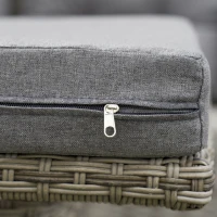 Outsunny 6 Pieces Outdoor PE Rattan Garden Furniture, Patio Wicker Sectional Conversation Corner Sofa w/ Soft Padded Cushion & Liftable Coffee Table, Light Grey(m-9)