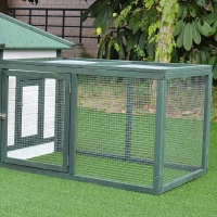 PawHut Pollaio da Giardino Prefabbricato in Legno 196x76x97cm, Bianco e Verde(m-8)