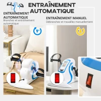 SPORTNOW Mini vélo d'appartement pédales statiques pédalier d'appartement avec 12 vitesses réglables télécommande et écran LCD(m-4)