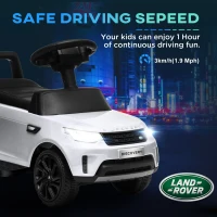 AIYAPLAY 2-in-1 Land Rover Licensed 6V Kids Electric Ride On Car, Sliding Car w/ Headlights, Music, for 18-60 Months, White(m-7)