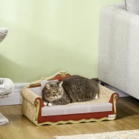 PawHut Cat Cardboard Scratcher, Lounge Sofa Bed with Catnip, 58 x 29.5 x 29cm(m-10)
