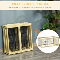 PawHut Box per Cani, Recinto per Animali, 6 Pannelli con Porta e Doppi Fermi, 70x62cm(m-6)